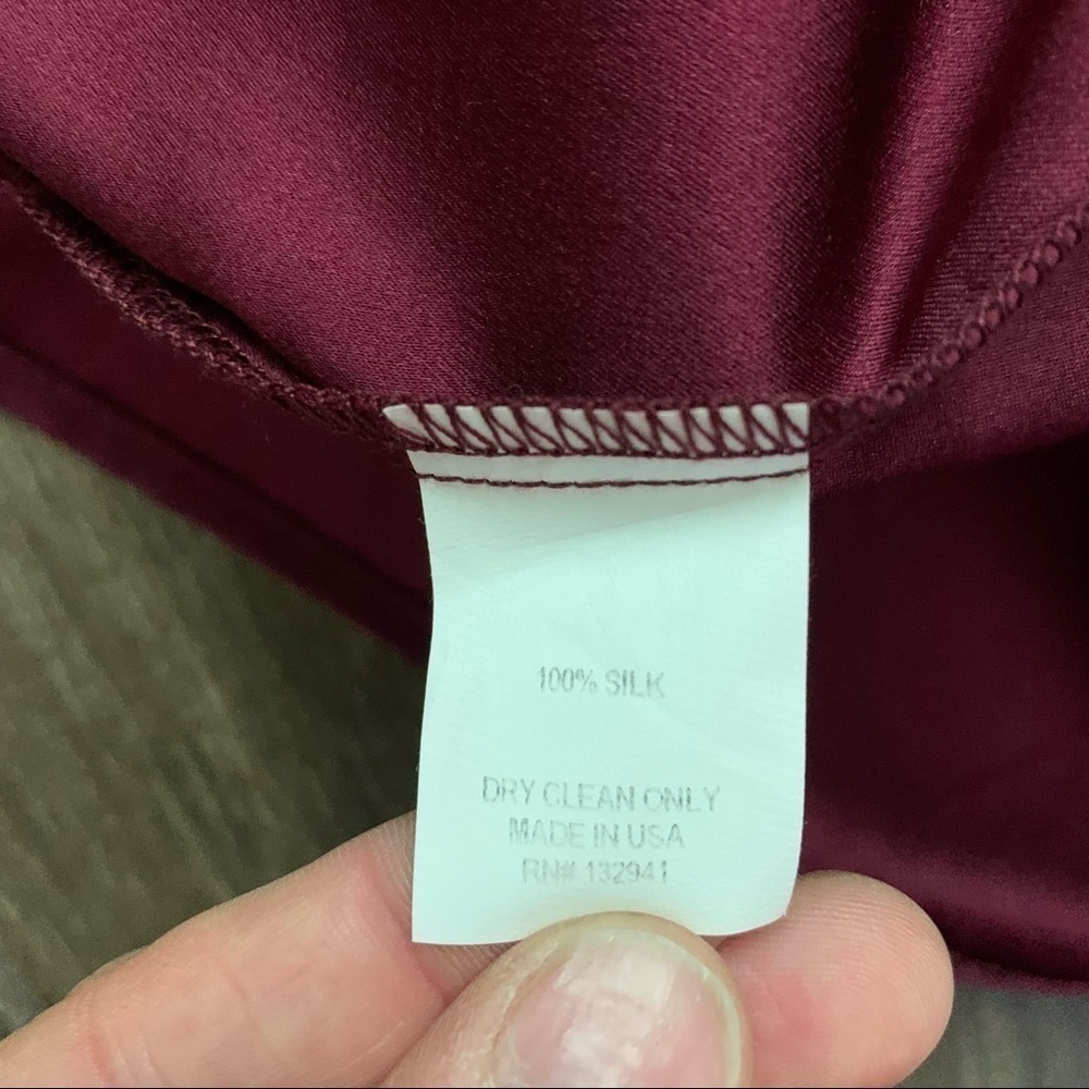 Amanda Uprichard Maroon Silk Ruffle Mini Dress S - Picture 7 of 7